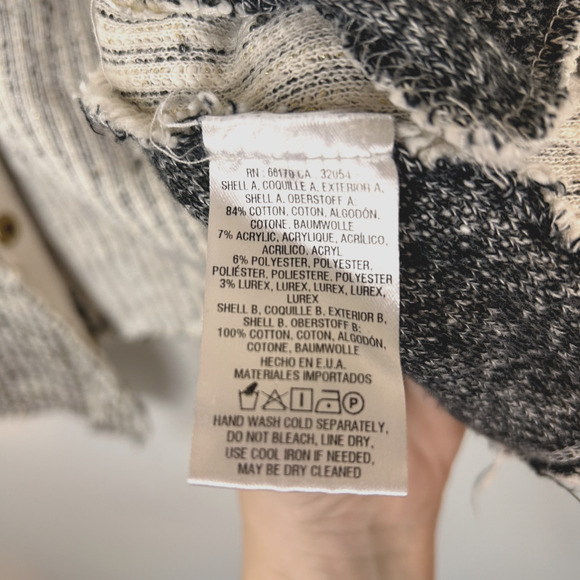 Anthropologie Cartonnier Knit Cardigan Womens M Ivory Snap Front Heavy Caridgan - Picture 6 of 9